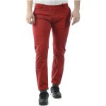 Czerwone Spodnie typu chinos męskie w stylu casual dżinsowe marki DANIELE ALESSANDRINI 