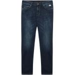 Niebieskie Jeansy z wysokim stanem męskie do prania w pralce z frędzlami dżinsowe w rozmiarze S Made in Italy 