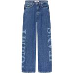 Niebieskie Jeansy z wysokim stanem damskie dżinsowe marki Tommy Hilfiger TOMMY JEANS 
