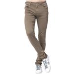 Brązowe Elastyczne jeansy męskie Skinny fit dżinsowe marki TRAMAROSSA 