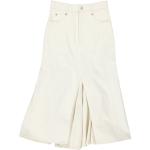 Białe Spódnice midi damskie gładkie dżinsowe marki Alexander McQueen 