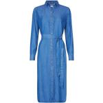 Niebieskie Sukienki z długim rękawem damskie z długimi rękawami haftowane w stylu casual dżinsowe marki Tommy Hilfiger w rozmiarze L 