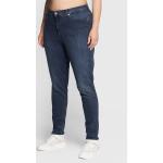 Przecenione Granatowe Jeansy rurki damskie Skinny fit dżinsowe marki Calvin Klein Jeans w rozmiarze XS 