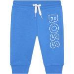 Niebieskie Spodnie dresowe bawełniane męskie do prania w pralce gładkie bawełniane marki HUGO BOSS BOSS 