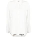 Białe Bluzki jedwabne damskie z długimi rękawami z motywem eleganckie marki KRIZIA w rozmiarze M 