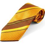 Żółte Krawaty męskie w paski w stylu retro jedwabne 