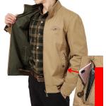 Khaki Kurtki wiosenne & jesienne męskie w stylu wojskowym bawełniane w rozmiarze XL 