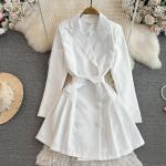 Białe Sukienki dzienne damskie w stylu casual mini w rozmiarze XL 
