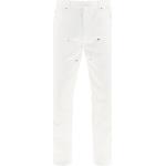 Białe Spodnie robocze luźne dżinsowe 