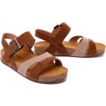 Brązowe Sandały skórzane damskie Rzepy na lato marki Josef Seibel w rozmiarze 40 