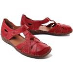 Bordowe Sandały skórzane damskie Rzepy na lato marki Josef Seibel w rozmiarze 39 