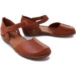 Brązowe Sandały skórzane damskie Rzepy na lato marki Josef Seibel w rozmiarze 40 