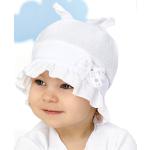 Kapelusz/czapka dla dziewczynki, muślin na lato, biały, Delia, 50-52 cm