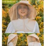 Beżowe Letnie kapelusze damskie z motywem pszczół bawełniane Rozmiar: 52 w rozmiarze L 