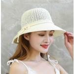 Beżowe Letnie kapelusze damskie plecione Rozmiar: 58 