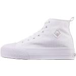 Białe Sneakersy sznurowane damskie ze skóry syntetycznej marki Kappa w rozmiarze 38 