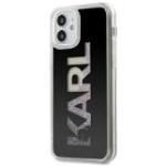 Czarne Pokrowce na telefony damskie przezroczyste z poliuretanu marki Karl Lagerfeld 