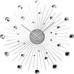 Srebrne Zegary ścienne okrągłe o średnicy 50 cm marki Karlsson 
