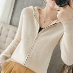 Khaki Swetry oversize damskie do prania ręcznego z długimi rękawami w paski na jesień 