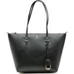 Czarne Shopper bags damskie eleganckie marki Ralph Lauren 