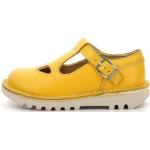 Żółte Półbuty skórzane dla dzieci marki Kickers Mary Jane w rozmiarze 32 