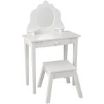 KidKraft 13009 Średnia drewniana toaletka i taboret z lustrem, pokój zabaw dla dzieci/meble do sypialni, biały