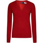 Czerwone Swetry z dekoltem w serek z długimi rękawami z dekoltem w serek marki Ralph Lauren w rozmiarze M 