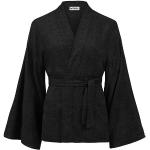Czarne Bluzki kimona damskie z wiskozy japońskie 