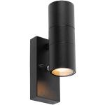 Czarne Kinkiety & Lampy ścienne z czujnikiem w nowoczesnym stylu ze stali nierdzewnej marki Qazqa - gwint żarówki: GU10 