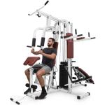 KLARFIT Ultimate Gym 9000, stanowisko treningowe, atlas 7 stacji, 150 kg, stal, QR, białe