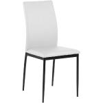 Białe Krzesła do jadalni tapicerowane ze skóry syntetycznej 