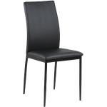 Czarne Krzesła do jadalni w stylu minimal ze skóry syntetycznej 