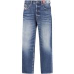 Niebieskie Proste jeansy męskie dżinsowe marki Diesel 
