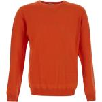 Pomarańczowe Swetry z okrągłym dekoltem męskie marki Laneus w rozmiarze S 