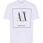 Białe Koszulki męskie z krótkimi rękawami bawełniane marki Armani Exchange w rozmiarze XS 