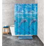 Wielokolorowe Zasłony prysznicowe z motywem delfinów z motywem marki Kleine Wolke w rozmiarze 200x180 cm 