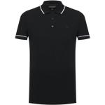 Czarne Koszulki z nadrukiem z krótkimi rękawami haftowane bawełniane marki Emporio Armani 