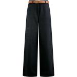 Kobaltowe Lniane spodnie damskie dżinsowe marki Max Mara Studio w rozmiarze S 