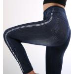 Niebieskie Jeansy ciążowe damskie do prania ręcznego w kropki dżinsowe w rozmiarze XL 