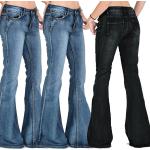 Niebieskie Jeansy dzwony damskie do prania ręcznego luźne dżinsowe w rozmiarze M 