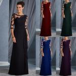 Fioletowe Eleganckie sukienki damskie do prania ręcznego maxi dla gości weselnych w rozmiarze XL 
