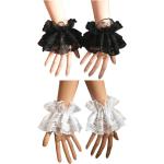 Czarne Rękawiczki bez palców damskie w stylu steampunk z koronki dla gości weselnych 