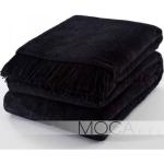Czarne Pledy do prania w pralce w nowoczesnym stylu marki Moca Design w rozmiarze 150x200 