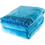 Niebieskie Pledy do prania w pralce w nowoczesnym stylu marki Moca Design w rozmiarze 150x200 