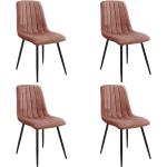 Przecenione Różowe Krzesła do jadalni tapicerowane aksamitne marki ELIOR 