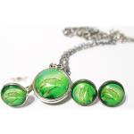 Zielone Komplety biżuterii damskie przezroczyste 