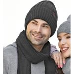 Komplet męski czapka i szal zimowy, ciepły Elrik, rozm. 56-59 cm