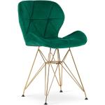 Złote Krzesła stylowe - 4 sztuki aksamitne marki ELIOR 