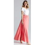 Koralowe Długie spódnice damskie z elastanu marki Figl w rozmiarze XL 