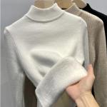 Szare Swetery półgolfy damskie do prania ręcznego syntetyczne z dekoltem typu półgolf na lato w rozmiarze XL 